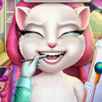 Игра Лечить зубы кошке Анжеле Игра Лечить зубы кошке Анжеле